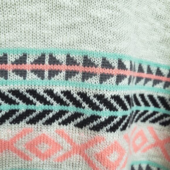 Eyeshadow Cream Cardigan with Pink and Teal Stripes - Picture 9 of 13